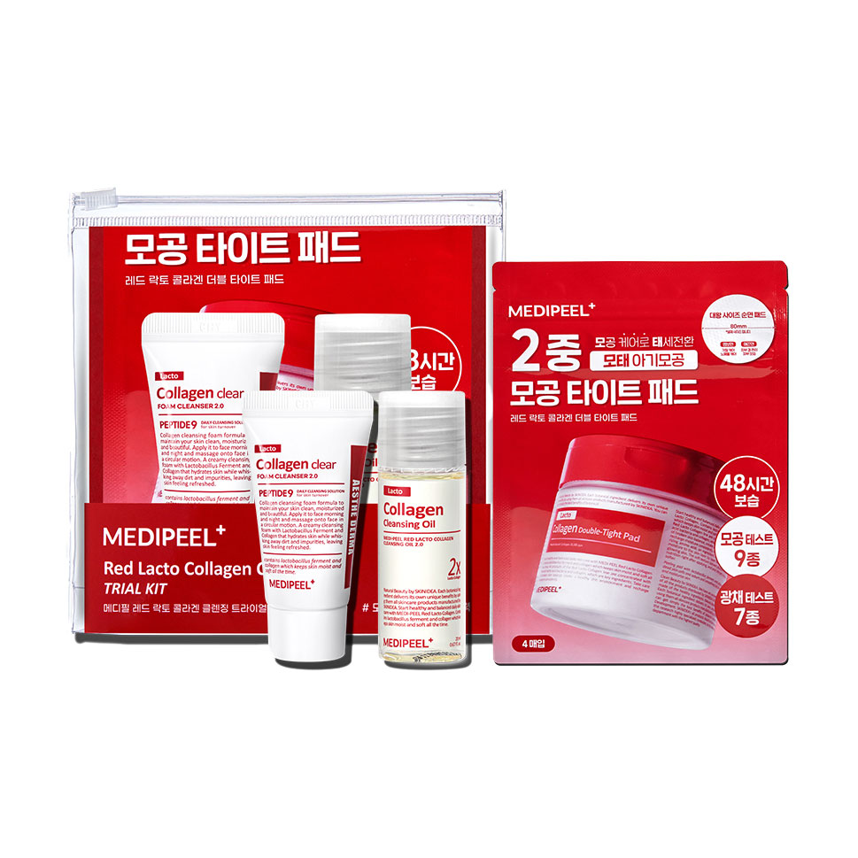 Набір для обличчя Medi-Peel Red Lacto Collagen Cleansing Trial Kit (гідрофільна олія, 20 мл + пінка для вмивання, 15 мл + пілінг-пади, 4 шт)
